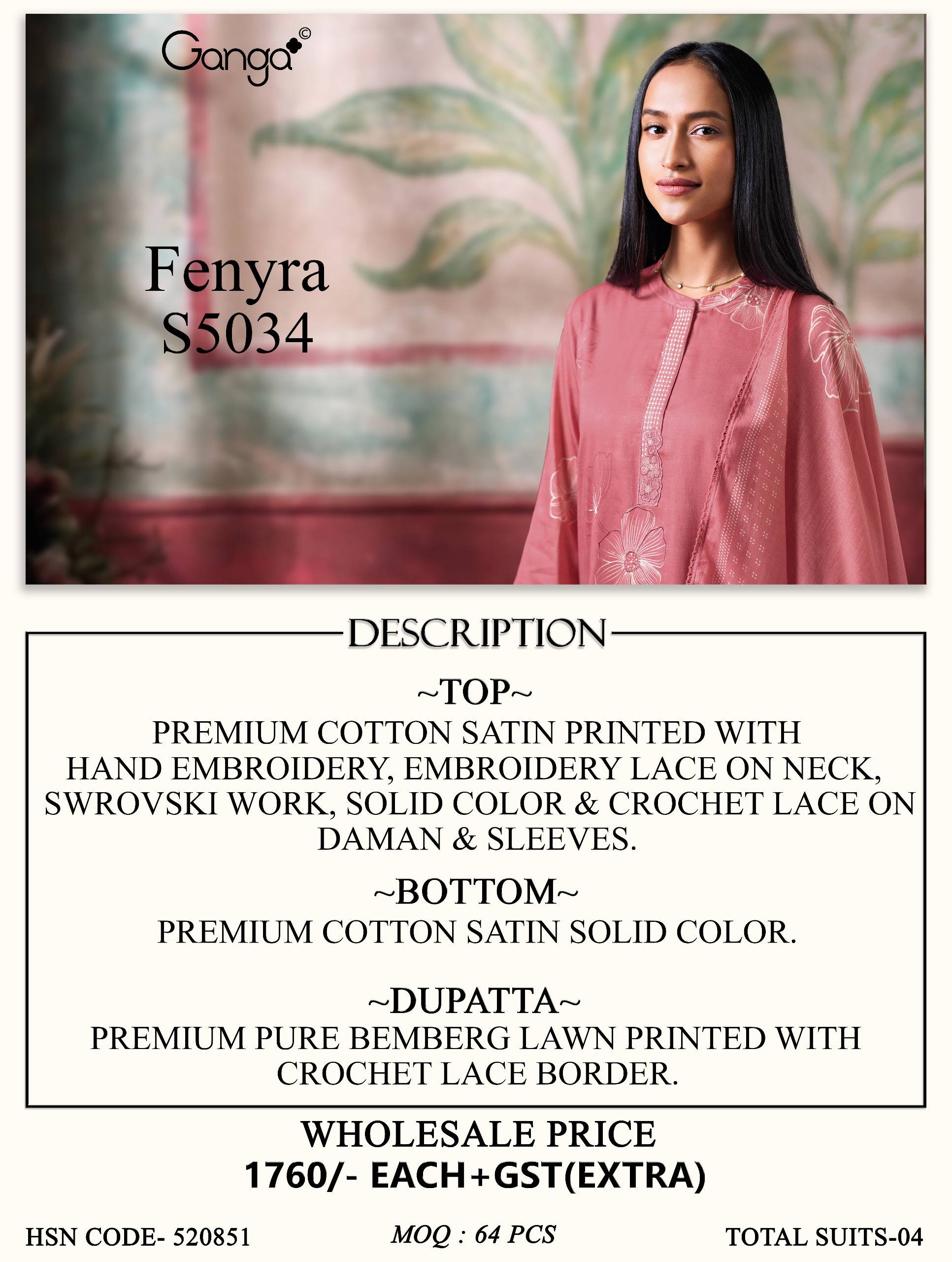 FENYRA 5034 Series BY GANGAFASHION Stylish Beautiful Colourful COTTON SATIN Dresses At Wholesale Price
